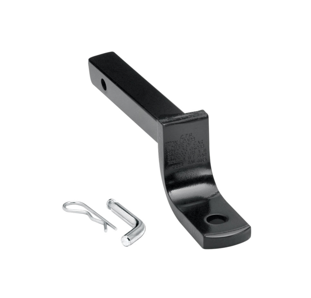 Ball Mount for 1-1/4" Receiver | 2.75" Drop, 2.125" Rise | 2,000 lb Capacity | Includes Pin & Clip | Black