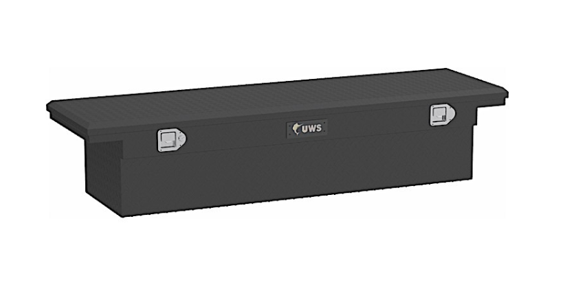 UWS 69IN ALUMINUM SINGLE LID CROSSOVER TOOLBOX LOW PROFILE MATTE BLACK (Check Description For Each Vehicle This Fits)