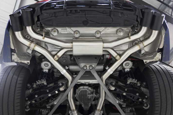 2020-2025 BMW X5M/X6M VALVED AXLE-BACK EXHAUST, QUAD 4.5IN TIPS, 3.26IN X 3.14IN, 304