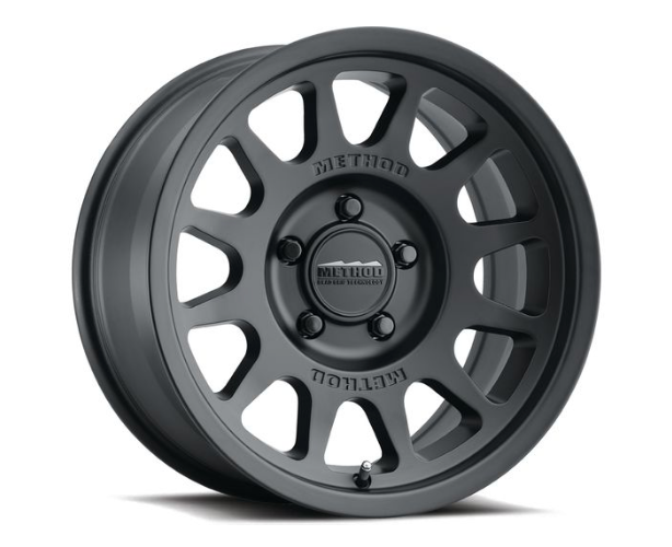 MR703, 17X8.5, 0MM OFFSET, 5X5, 71.5MM CENTERBORE, MATTE BLACK (Check Description For Vehicles This Fits)
