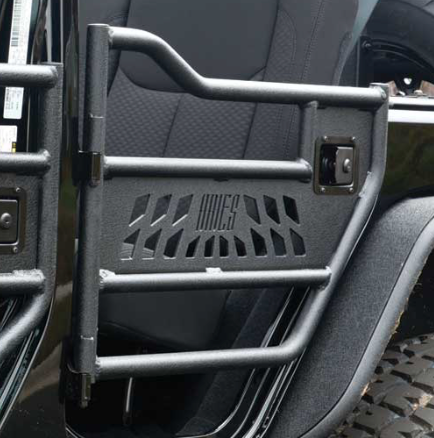 2007-2018 JEEP WRANGLER & 2018 JEEP WRANGLER JK REAR ALUMINUM TUBULAR DOOR (BLACK TEXTURED)