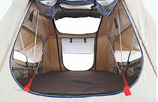 OVERLAND ROOF TOP TENT; FOLDED WITH BEDDING; 12V SOCKET; SLEEPS 2-3