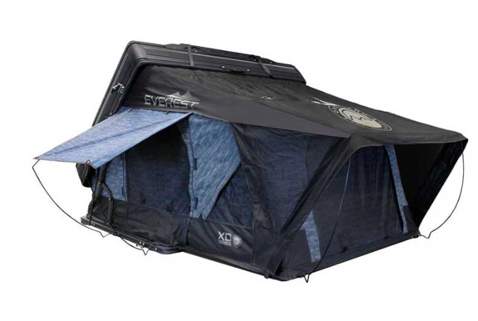 XD EVEREST 2 - CANTILEVER ALUMINUM ROOF TOP TENT, 2 PERSON, GREY BODY & BLACK RA