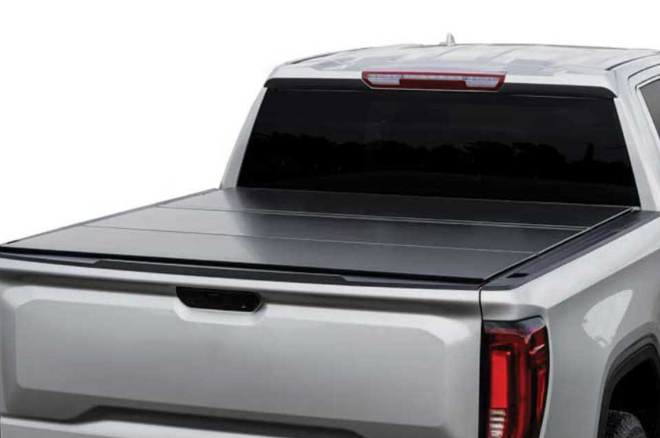 2022-2025 TOYOTA TUNDRA 5FT 6IN BOX (W/ DECK RAIL) LOMAX FOLDING HARD COVER MATTE BLACK SING TONNEAU COVER