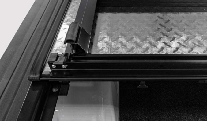 2022-2025 TOYOTA TUNDRA 5FT 6IN BOX (W/ DECK RAIL) LOMAX FOLDING HARD COVER MATTE BLACK SING TONNEAU COVER