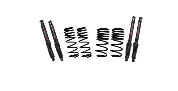 2018-2024 JEEP WRANGLER 2IN LOWERING KIT W/ BLACK MAX SHOCKS LOWERING SPRINGS