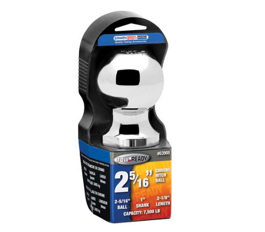 PACKAGED 2 5/16IN X 1IN X 2 1/8IN 7500LB CHROME HITCH BALL