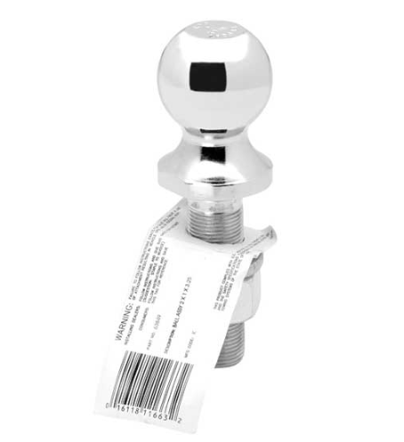 2IN X 1IN X 3 3/8IN 7500LB CHROME HITCH BALL