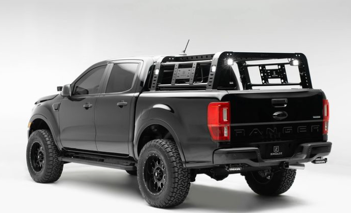 2019-2023 FORD RANGER OVERLAND ACCESS RACKS W/SIDE ACCESS DOORS INCL(4)3IN LED LIGHTS & WIRING HARNESS