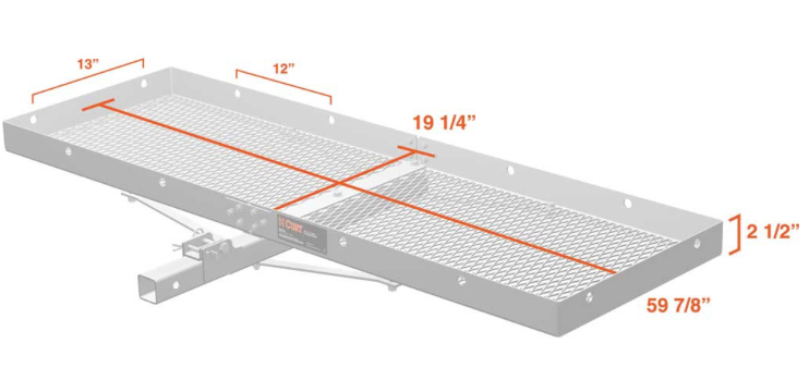CARGO CARRIER BASKET ALUMINUM FOLDING SHANK