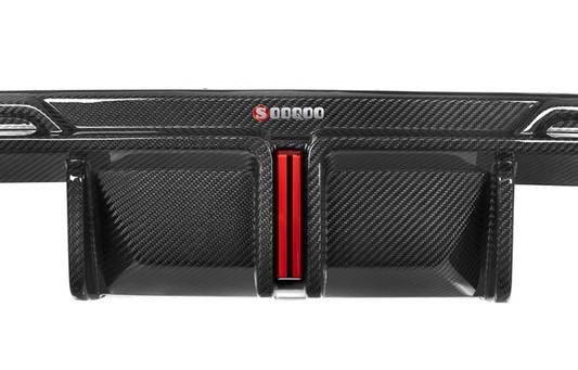 M4 G82 G83 Carbon Fiber Diffuser With Brake Light + Rear Splitter