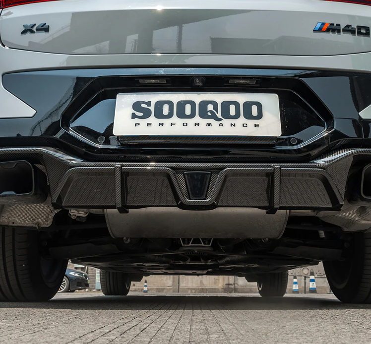 BMW X4 G02 LCI Prepreg Carbon Fiber Rear Diffuser With Brake Light