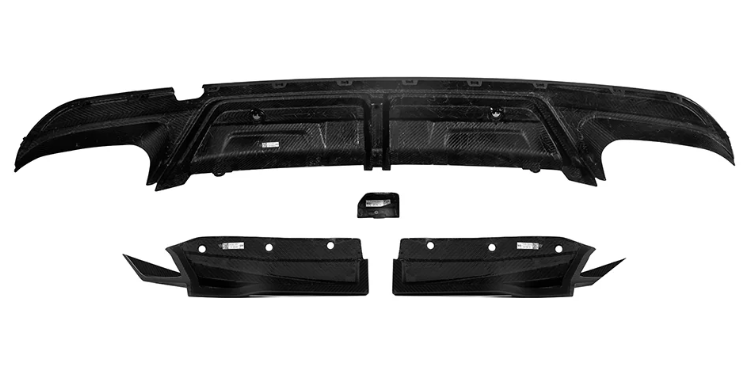 BMW X5M F95 LCI Carbon Fiber Diffuser With Brake Light