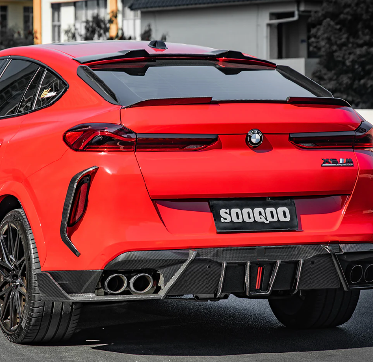 BMW X6M F96 Prepreg Carbon Fiber Diffuser With Brake Light