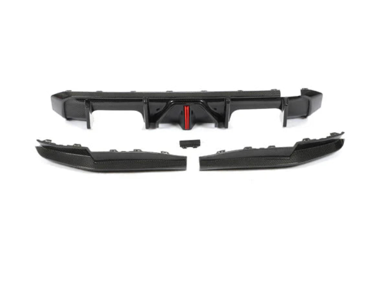 G8X M3/M4 AK Style Dry Carbon Fiber LED Rear Diffuser w/ splitters - G80 M3 G82 G83 M4
