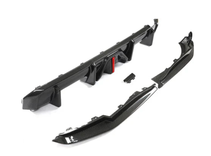 G8X M3/M4 AK Style Dry Carbon Fiber LED Rear Diffuser w/ splitters - G80 M3 G82 G83 M4