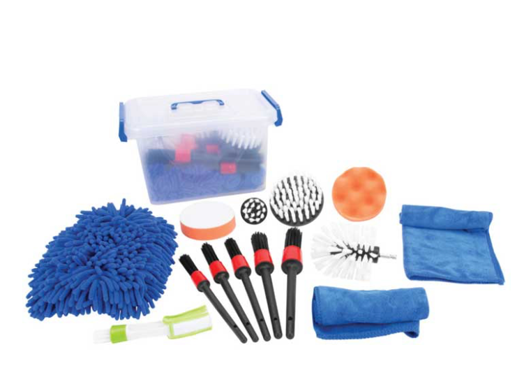 16 PC Power Brush Detailing Kit | Complete Set for Precision Auto Detailing