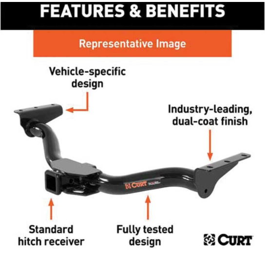 Class III Receiver/Tow Hitch | 2021-2025+ Chevy Trailblazer & 2020-2025+ Buick Encore GX (No Hands-Free Liftgate) | 2,000 lb Towing Capacity | 200 lb Tongue Weight | 2" Receiver