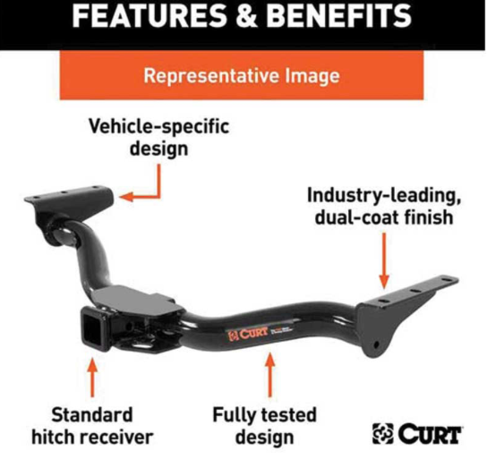 Class III Receiver/Tow Hitch | 2024-2025+ Chevy Trax & Buick Envista | 2,000 lb Towing Capacity | 200 lb Tongue Weight | 2" Receiver