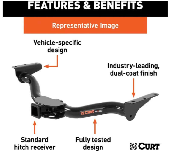 Concealed Class III Receiver/Tow Hitch | 2025-2026 Ford Bronco Sport | 3,500 lb Towing Capacity | 525 lb Tongue Weight | Hidden Main Body Design
