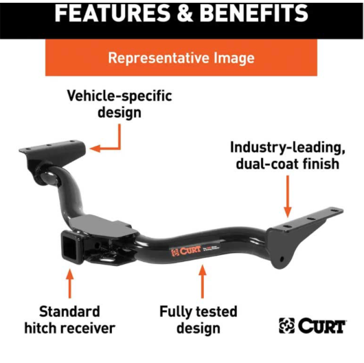 Class III 2" Receiver/Tow Hitch | 2020-2025+ Ford Escape PHEV & Lincoln Corsair PHEV | 3,500 lb Towing Capacity | Hybrid-Compatible Design