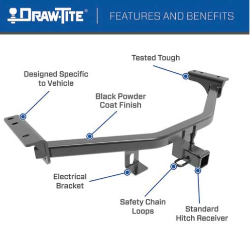 Class III Receiver/Tow Hitch | 2024-2025 Nissan Ariya | 2,000 lb Towing Capacity | 2" Receiver | EV-Compatible Design