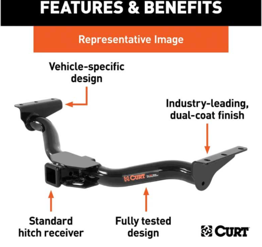 Class III Receiver/Tow Hitch | 2025 Nissan Kicks | 2,000 lb Towing Capacity | 2" Receiver | Bolt-On Fit
