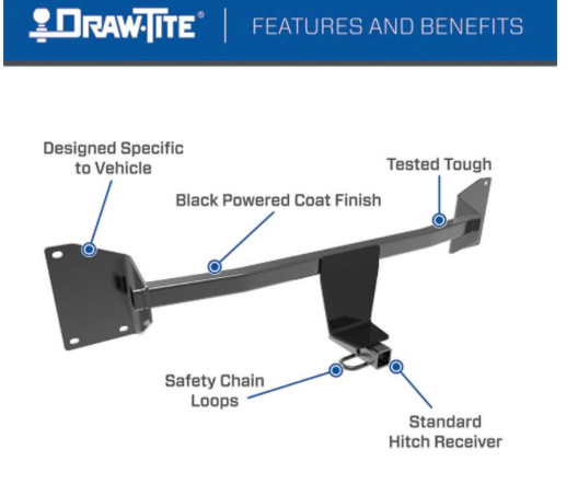 Class I Receiver/Tow Hitch | 2023–2025 Toyota Prius & 2023–2024 Prius Prime | 2,000 lb Towing Capacity | 1.25" Receiver | Easy Bolt-On Installation