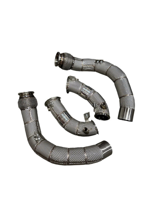 MBS S63 Catless Heatshield Race Downpipes - BMW F90 M5 | F91/F92/F93 M8