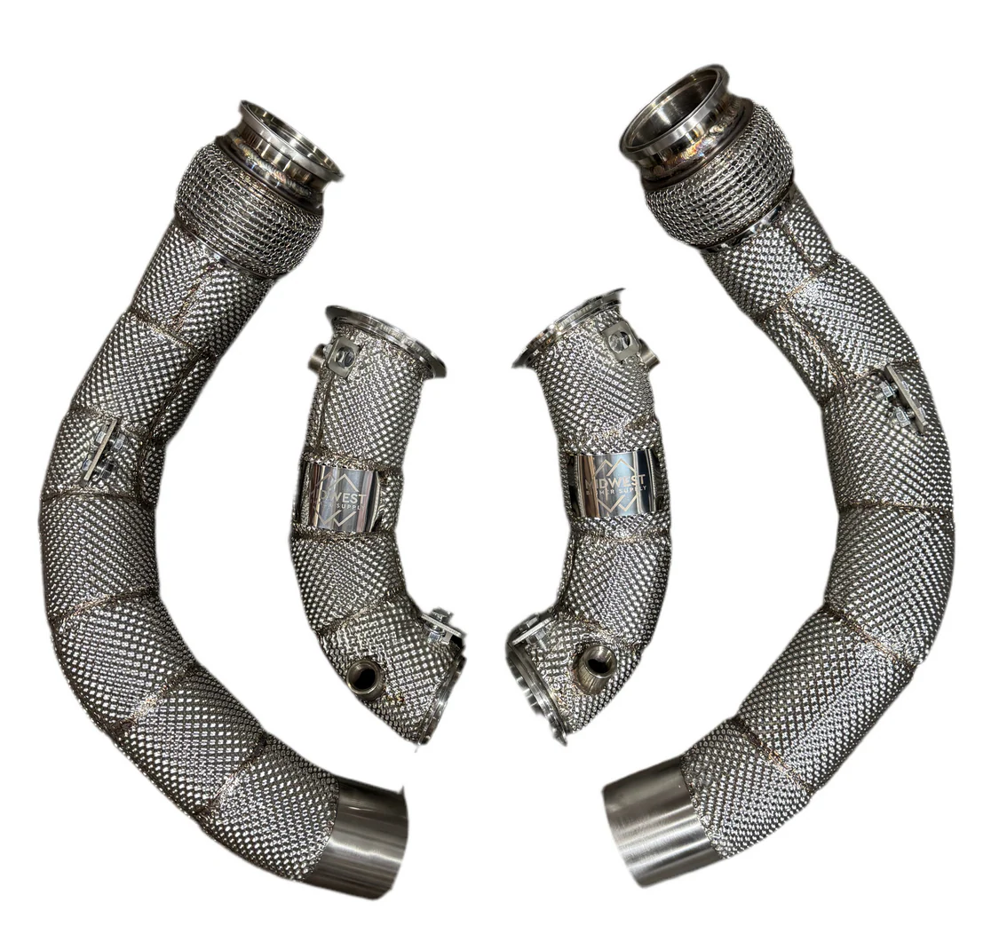 MBS S63 Catless Heatshield Race Downpipes - BMW F90 M5 | F91/F92/F93 M8