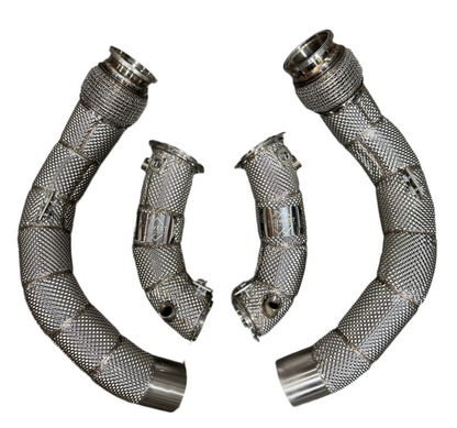 MBS S63 Catless Heatshield Race Downpipes - BMW F90 M5 | F91/F92/F93 M8