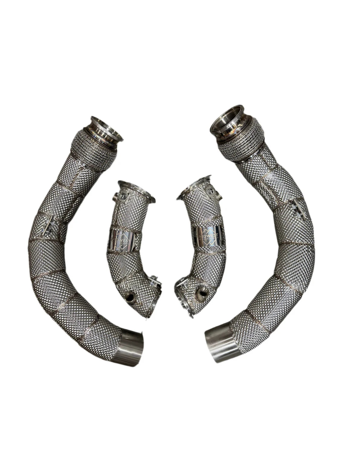 MBS S63 Catless Heatshield Race Downpipes - BMW F90 M5 | F91/F92/F93 M8