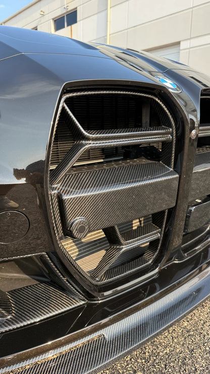 CSL Style Dry Carbon Fiber Front Grille With ACC | BMW G80 M3 | G82/G83 M4
