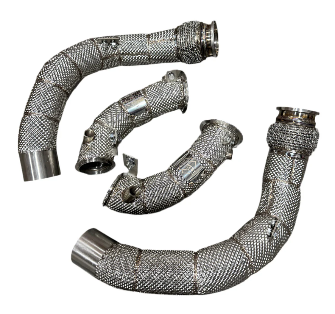 MBS S63 Catless Heatshield Race Downpipes - BMW F90 M5 | F91/F92/F93 M8