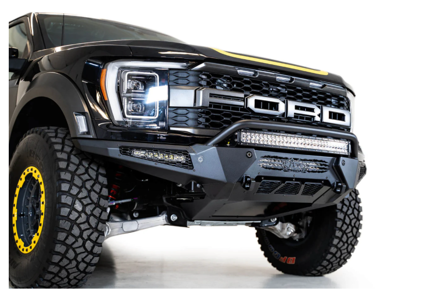 HoneyBadger Style Front Bumper with Top Hoop for 2021-2024 Ford F-150 Raptor & Raptor R