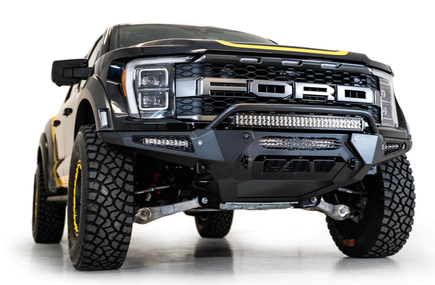 HoneyBadger Style Front Bumper with Top Hoop for 2021-2024 Ford F-150 Raptor & Raptor R