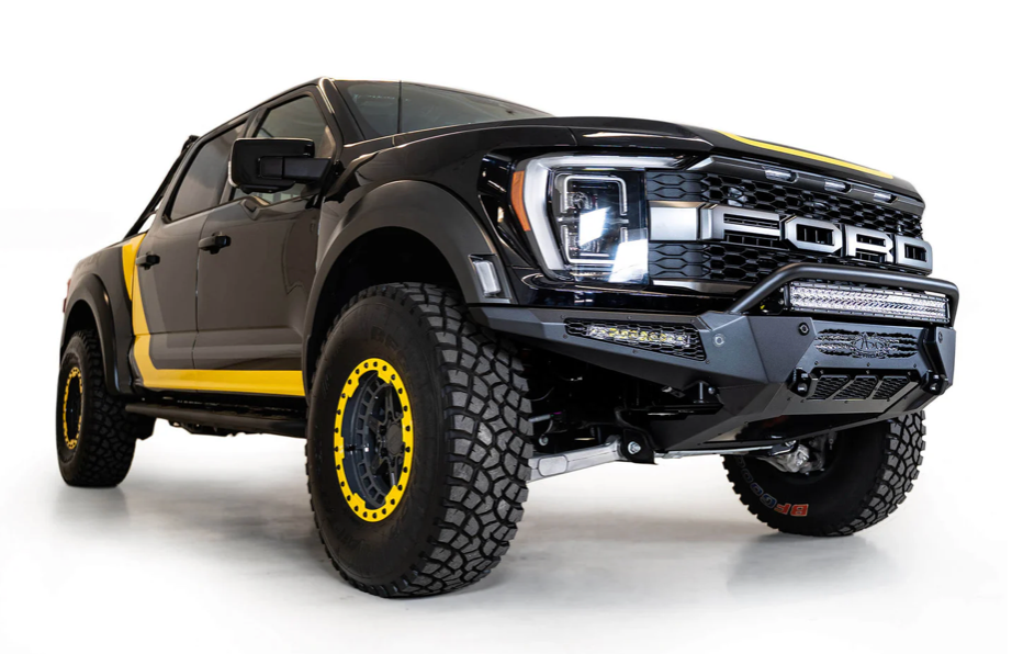 HoneyBadger Style Front Bumper with Top Hoop for 2021-2024 Ford F-150 Raptor & Raptor R
