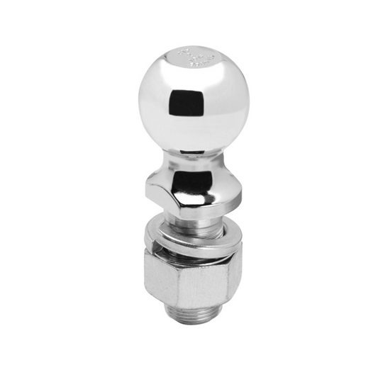 Chrome Trailer Hitch Ball | 2-Inch Diameter | 8,000 lbs. Capacity | 1-1/4 Inch Shank | 2-3/4 Inch Length