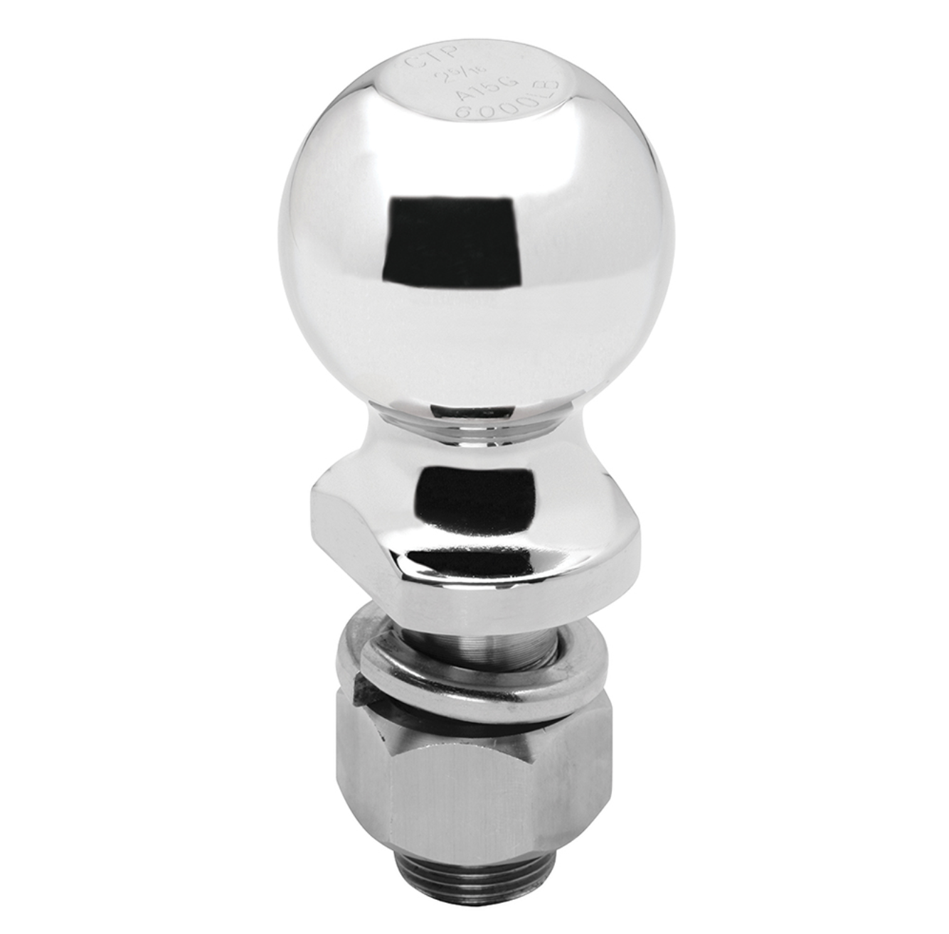 Heavy-Duty Trailer Hitch Ball | 2-5/16 Inch Diameter | 7,500 lbs. Capacity | 1 Inch Shank Diameter | 2-1/8 Inch Shank Length | Chrome