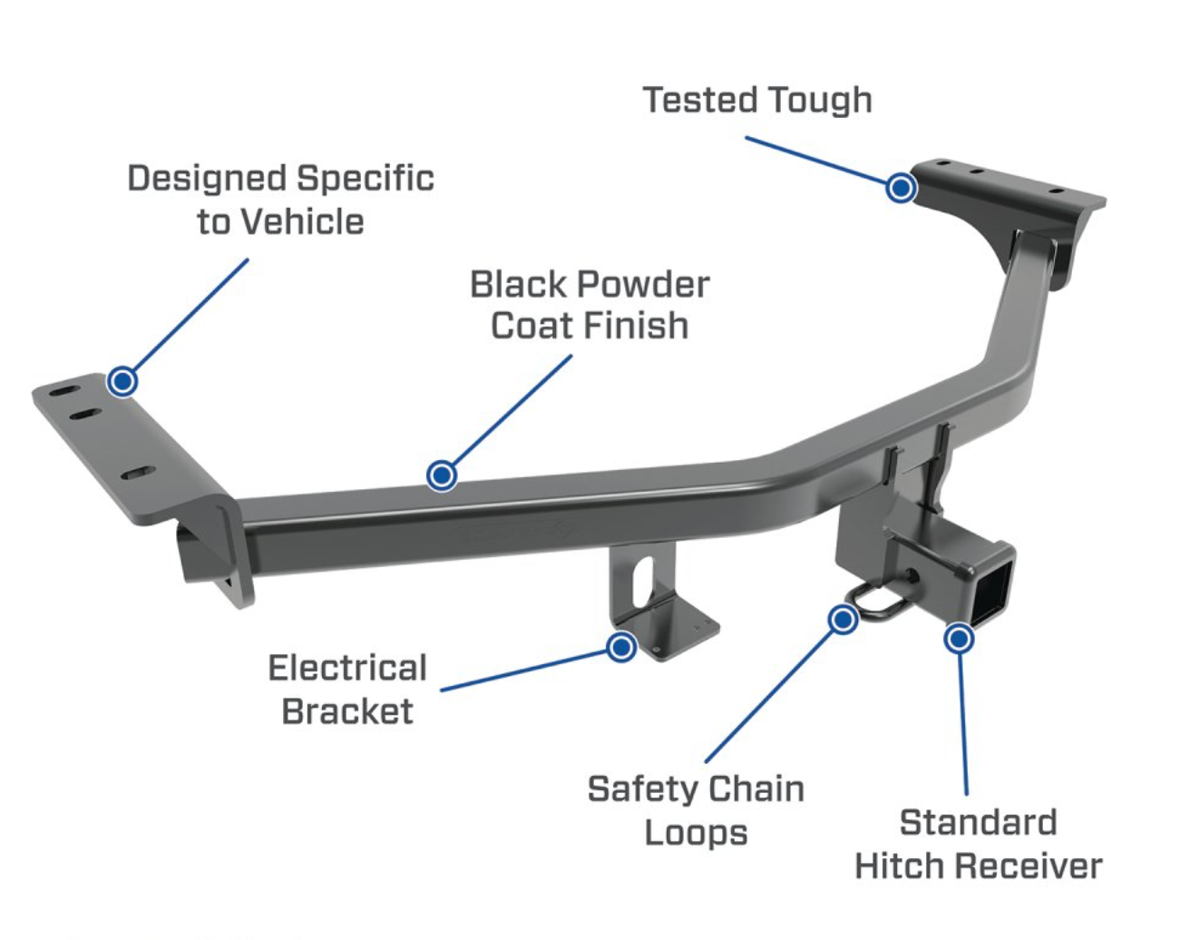 Heavy-Duty Class 3 Trailer Hitch | 2 Inch Square Receiver | Black | Compatible with Ford Maverick (2022-2025)