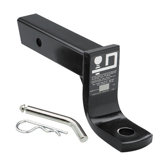Trailer Hitch Ball Mount | Fits 2 Inch Square Receiver | 4 Inch Drop | 2.75 Inch Rise | 7,500 lbs. Capacity | Includes Pin & Clip | Black