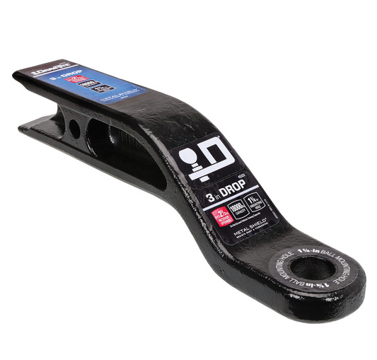 Trailer Hitch Ball Mount | Fits 2-1/2 Inch Square Receiver | 3 Inch Drop | 1.5 Inch Rise | 18,000 lbs. Capacity | Black