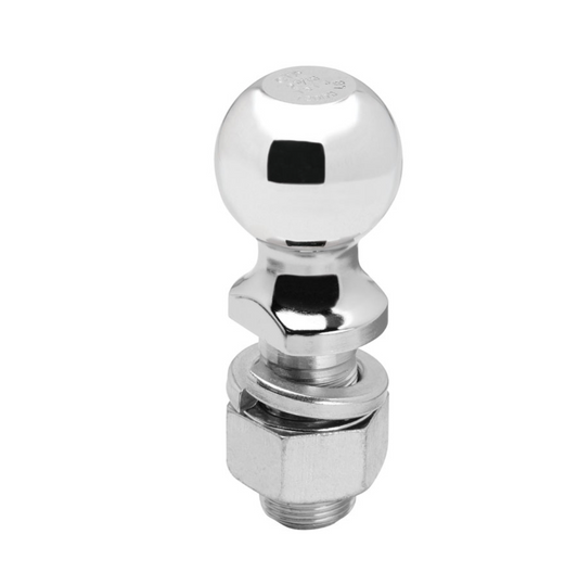 Trailer Hitch Ball | 2 Inch Diameter | 7,500 lbs Capacity | 1 Inch Shank Diameter | 2-1/8 Inch Shank Length | Chrome