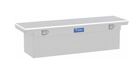 LOW PROFILE 69IN DEEP SINGLE LID TOOLBOX - BRIGHT ALUMINUM (Check Description For Each Vehicle This Fits)