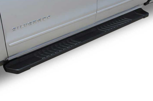 CHEVY/GMC SILVERADO/SIERRA CREW CAB 6IN BLACK TXT ALUMINUM OEM RUNNING BOARDS (2019-2025)