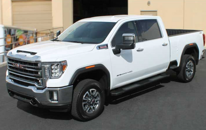 CHEVY/GMC SILVERADO/SIERRA CREW CAB 6IN BLACK TXT ALUMINUM OEM RUNNING BOARDS (2019-2025)