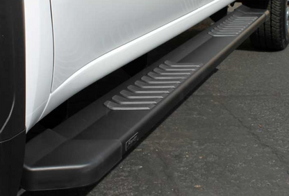 CHEVY/GMC SILVERADO/SIERRA CREW CAB 6IN BLACK TXT ALUMINUM OEM RUNNING BOARDS (2019-2025)