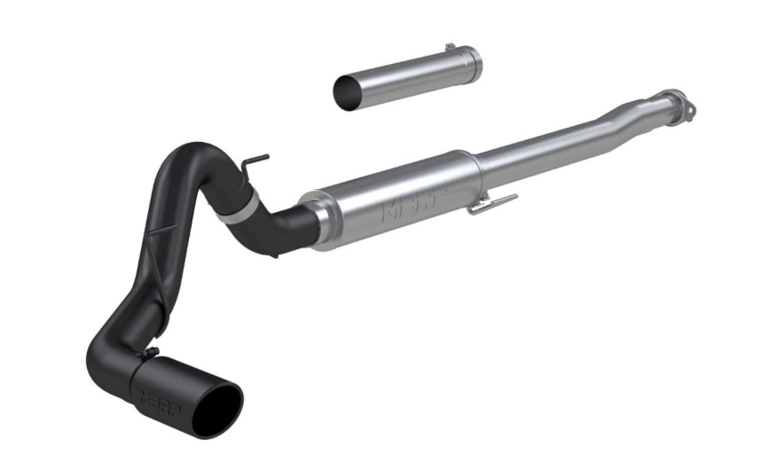 2021-2025 FORD F150 2.7L/3.5L V6 ECOBOOST/5.0L 4IN CAT BACK EXHAUST SINGLE SIDE BLACK AS