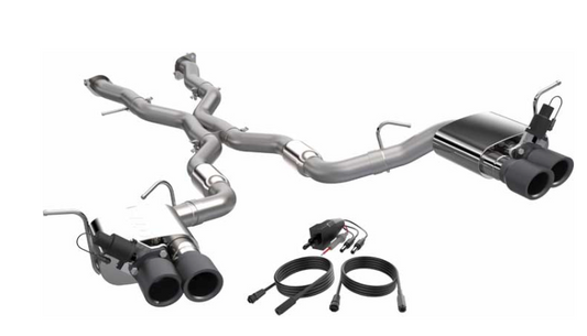 2018-2021 JEEP GRAND CHEROKEE TRACKHAWK QTP SCREAMER CAT BACK BLACK TIPS