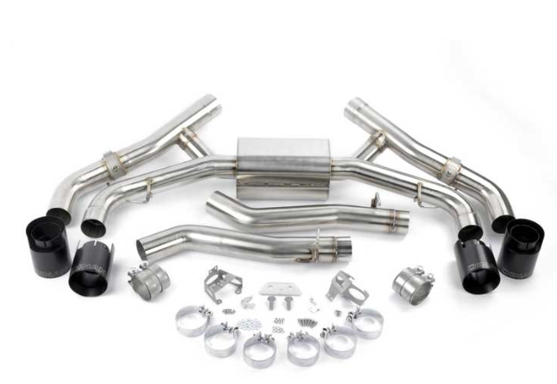 2020-2025 BMW X5M/X6M VALVED AXLE-BACK EXHAUST, QUAD 4.5IN TIPS, 3.26IN X 3.14IN, 304